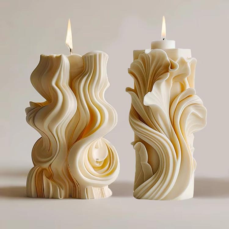 Spiral Wave Aromatherapy Candle Silicone Mold DIY Diffuser Stone Decorative Ornament Mold, Style: 3A  ZL-513