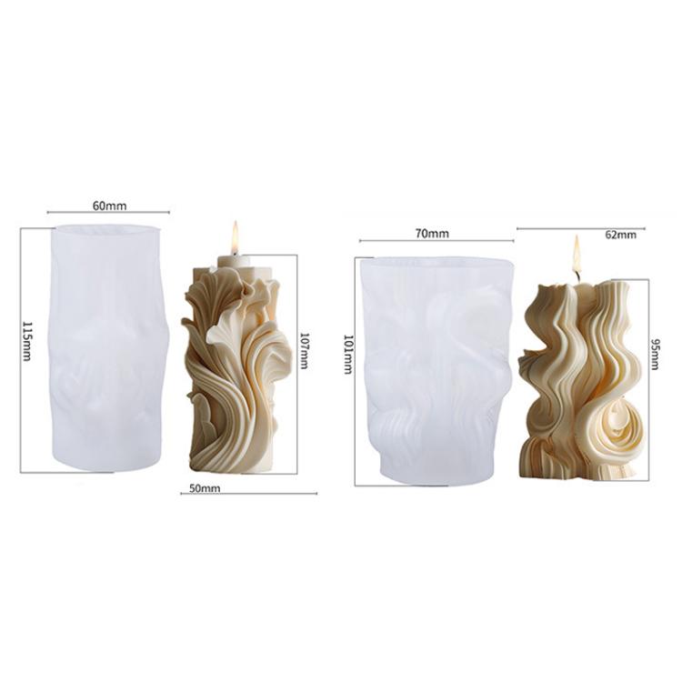 Spiral Wave Aromatherapy Candle Silicone Mold DIY Diffuser Stone Decorative Ornament Mold, Style: 3A  ZL-513