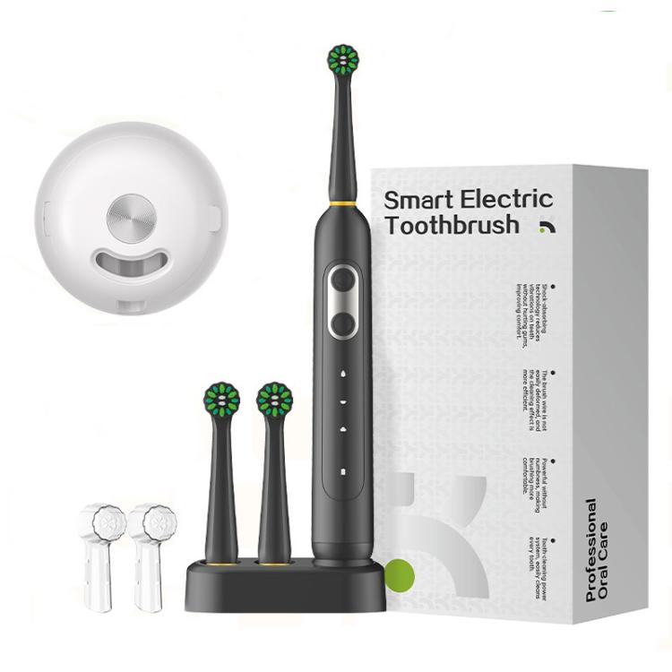 Rechargeable Electric Toothbrush for Adults 4200 RPM Rotating Brush IPX8 Waterproof Inductive Charging, Style: Sterilized Black