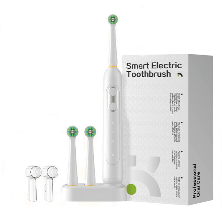 Rechargeable Electric Toothbrush for Adults 4200 RPM Rotating Brush IPX8 Waterproof Inductive Charging, Style: Regular White