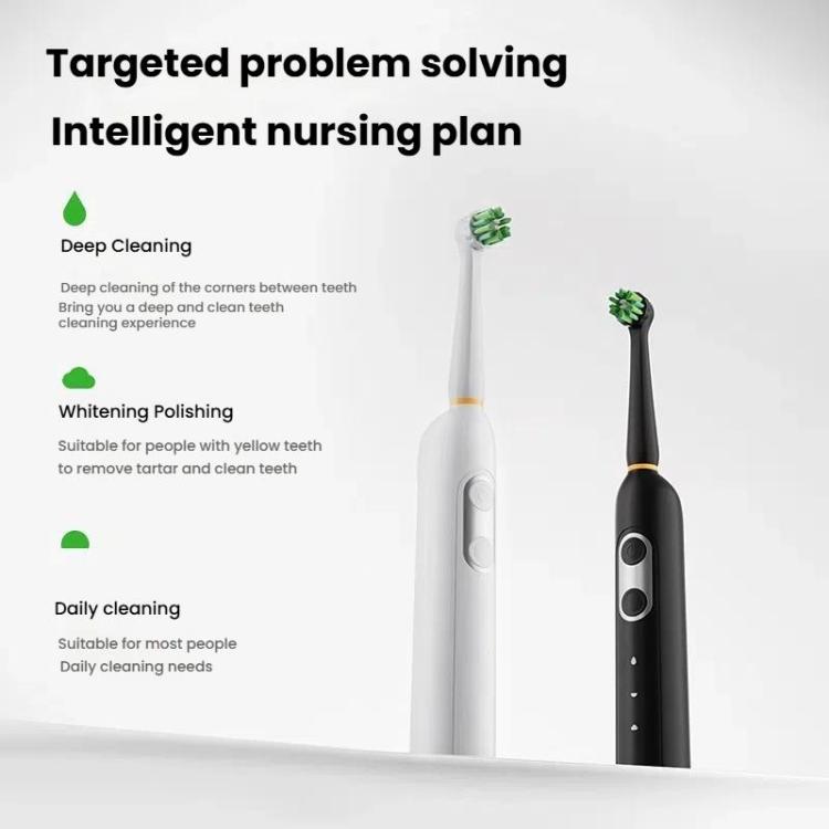 Rechargeable Electric Toothbrush for Adults 4200 RPM Rotating Brush IPX8 Waterproof Inductive Charging, Style: Regular Black