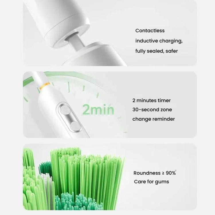 Rechargeable Electric Toothbrush for Adults 4200 RPM Rotating Brush IPX8 Waterproof Inductive Charging, Style: Sterilized White