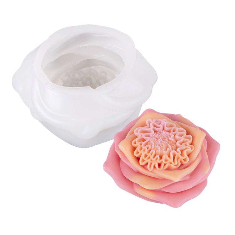 Candle Silicone Mold DIY Floral Aromatherapy Handmade Plaster Casting Mold, Style: Layered Flower Rhythm ZW-346