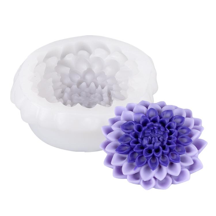 Candle Silicone Mold DIY Floral Aromatherapy Handmade Plaster Casting Mold, Style: Lotus Heart ZW-347