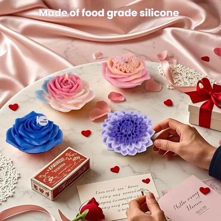 Candle Silicone Mold DIY Floral Aromatherapy Handmade Plaster Casting Mold, Style: Layered Flower Rhythm ZW-346