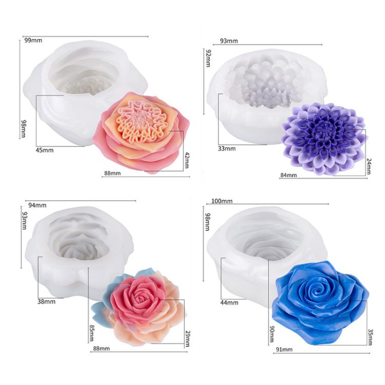 Candle Silicone Mold DIY Floral Aromatherapy Handmade Plaster Casting Mold, Style: Layered Flower Rhythm ZW-346