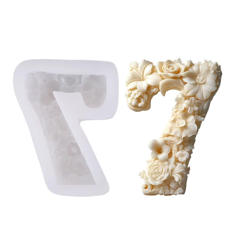 Flower Digital Aromatherapy Candle Silicone Mold DIY Diffuser Ornament Three-dimensional Digital Plaster Mold, Style: 7 ZL-987