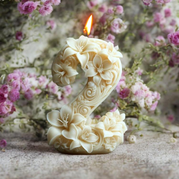 Flower Digital Aromatherapy Candle Silicone Mold DIY Diffuser Ornament Three-dimensional Digital Plaster Mold, Style: 7 ZL-987