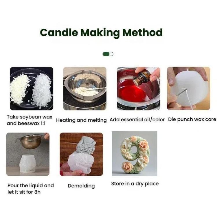 Flower Digital Aromatherapy Candle Silicone Mold DIY Diffuser Ornament Three-dimensional Digital Plaster Mold, Style: 9 ZL-988