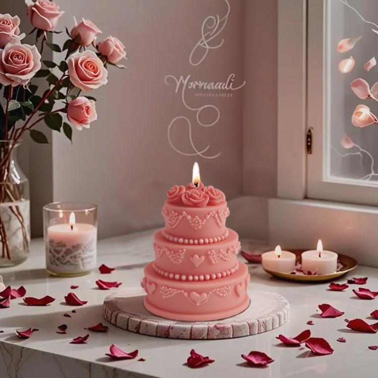 Rose Cake Scented Candle Silicone Mold DIY Diffuser Stone Ornament Handmade Soap Mold, Spec: B ZL-650