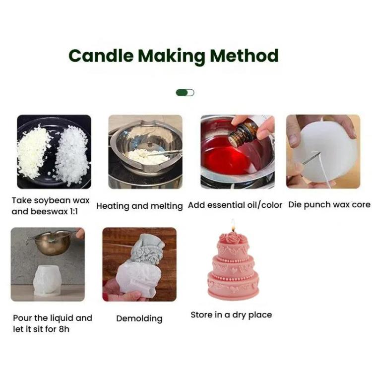 Rose Cake Scented Candle Silicone Mold DIY Diffuser Stone Ornament Handmade Soap Mold, Spec: B ZL-650