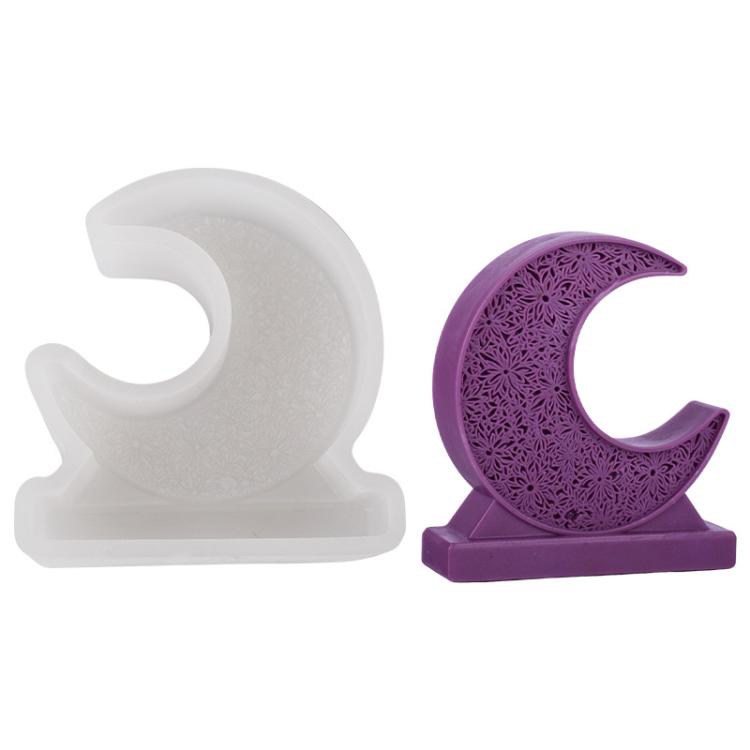 Candle Silicone Mold DIY Handmade Moon Star Aromatherapy Plaster Ornament Mold, Spec: Moon LZ-651