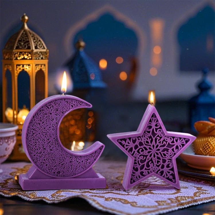 Candle Silicone Mold DIY Handmade Moon Star Aromatherapy Plaster Ornament Mold, Spec: Star LZ-652