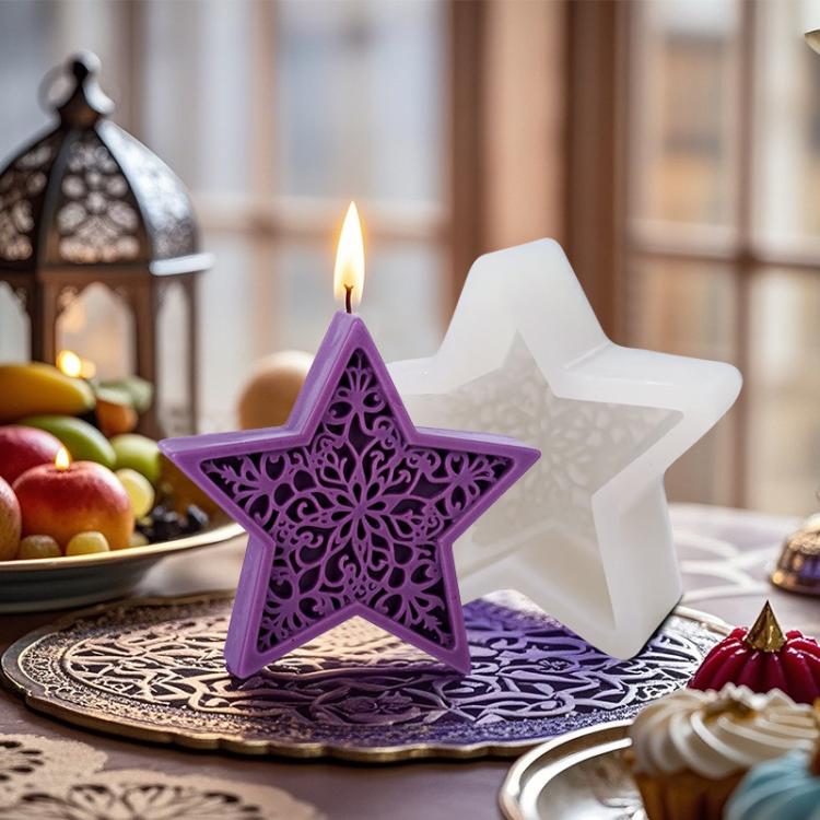 Candle Silicone Mold DIY Handmade Moon Star Aromatherapy Plaster Ornament Mold, Spec: Star LZ-652