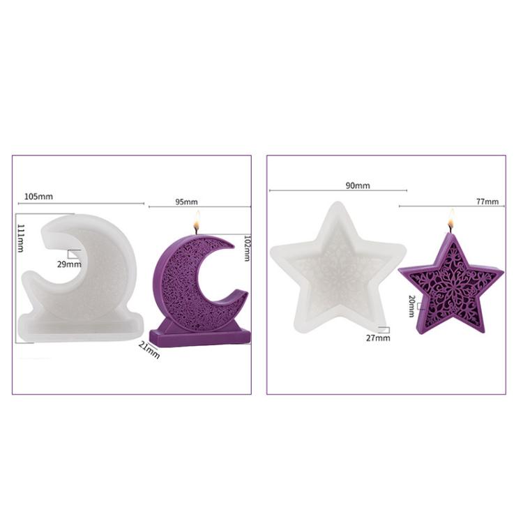 Candle Silicone Mold DIY Handmade Moon Star Aromatherapy Plaster Ornament Mold, Spec: Moon LZ-651