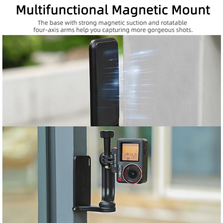 Sunnylife MJ996 Sports Camera Multi-Axis Rotating Magnetic Mount - Black