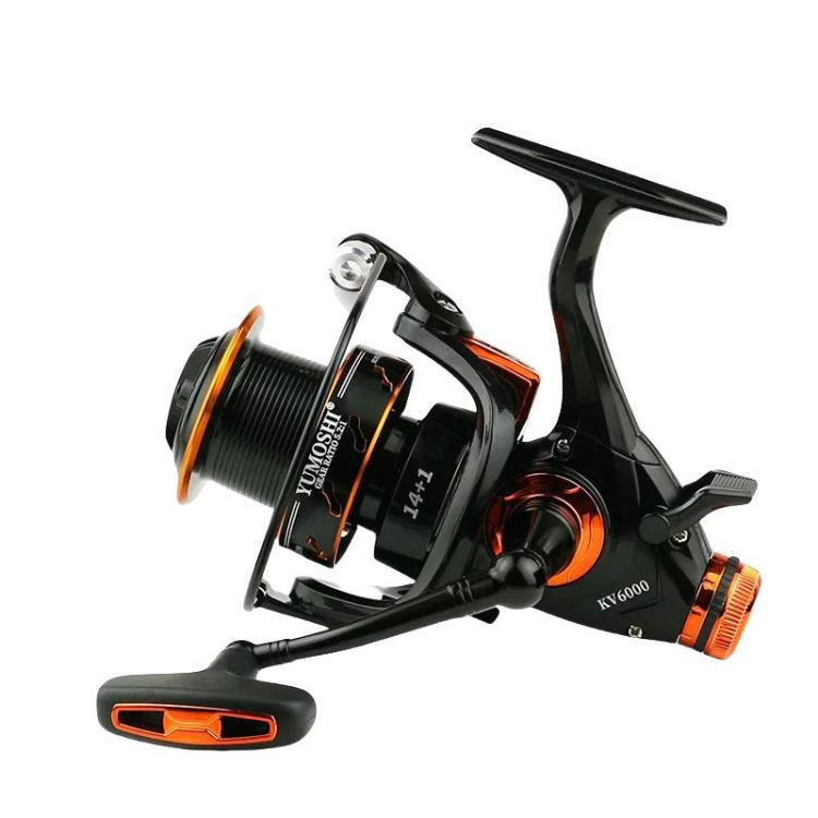 YUMOSHI KV5000 Dual Brake Long Cast Fishing Reel with Metal Spool 5.2:1 Gear Ratio