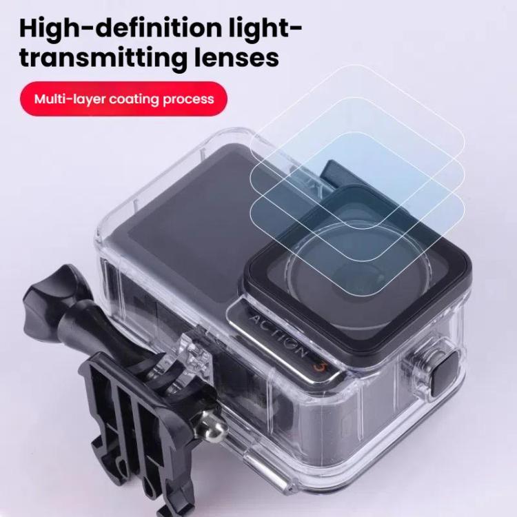For DJI Osmo Action 3/4/5 Waterproof Case 5m Underwater Touchscreen Dive Housin - Transparent