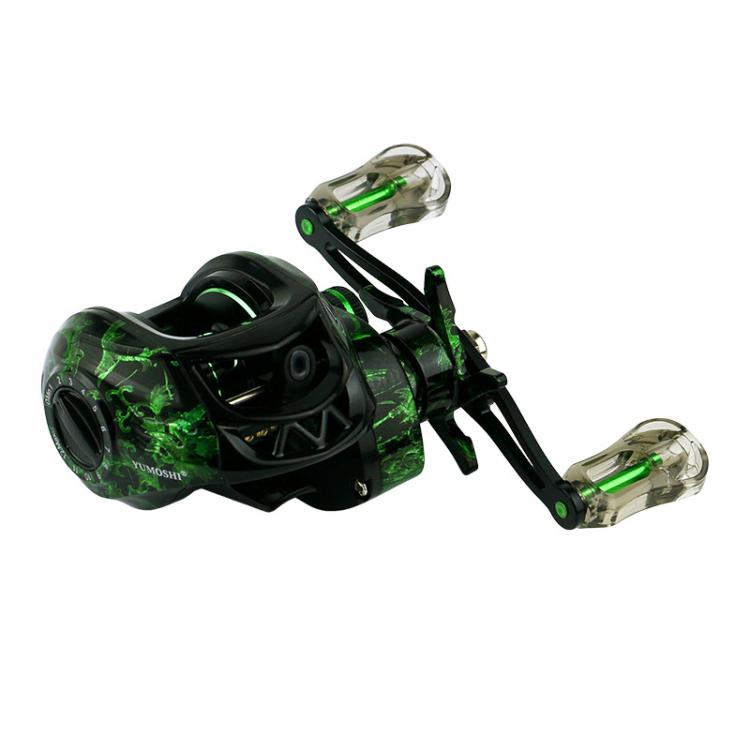 YUMOSH EQC201 Left Hand Baitcasting Fishing Reel 6.3:1 Gear Ratio With Magnetic Brake System, 12-Setting Adjustable