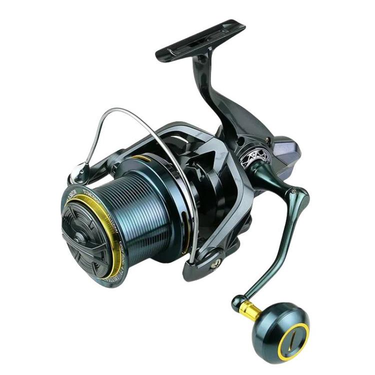YUMOSHI TC10000 Guide Rod Structure All-Metal Spinning Reel Zero Backlash 4.7:1 Gear Ratio, Screw-In Handle for Surf Casting & Anchoring