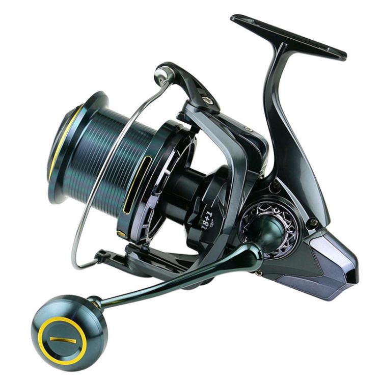 YUMOSHI TC9000 Guide Rod Structure All-Metal Spinning Reel Zero Backlash 4.7:1 Gear Ratio, Screw-In Handle for Surf Casting & Anchoring