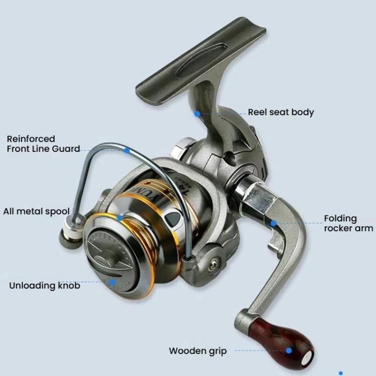 YUMOSHI BZ800 Zero-Gap Mini Spinning Reel for Rock/Ice/Raft/Lure Fishing, 5.2:1 Gear Ratio