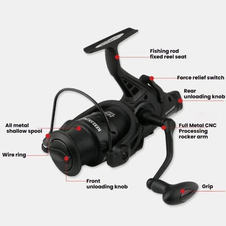 YUMOSHI KP3000 Dual Brake Fishing Reel Metal Shallow Spool & Zero-Gap Design for Long Casting