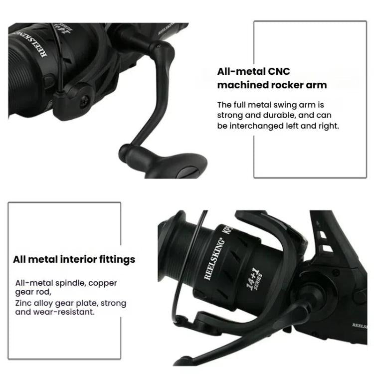 YUMOSHI KP3000 Dual Brake Fishing Reel Metal Shallow Spool & Zero-Gap Design for Long Casting