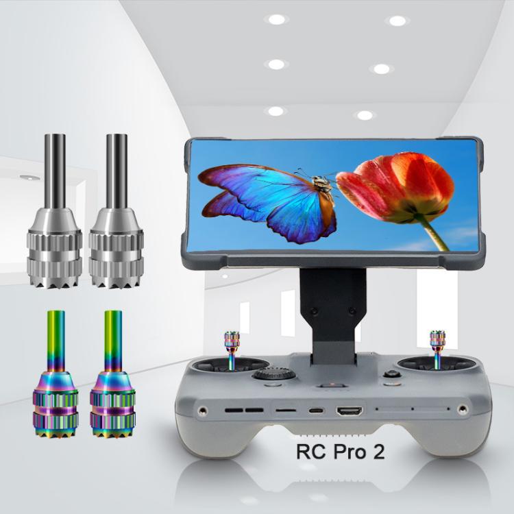 For DJI Mavic 4 Pro / RC Pro 2 Remote Controller Joystick Stainless Steel Thumb Rocker 1pair Colorful