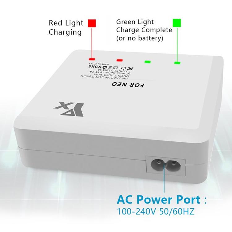 For DJI Neo Drone YX 4-port Battery Charger Charging Hub US Plug