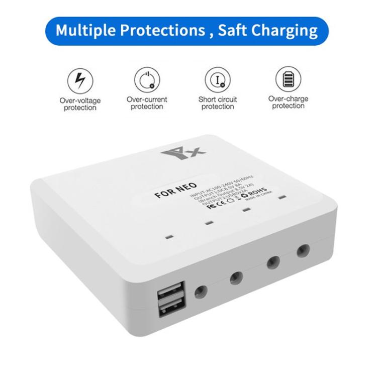 For DJI Neo Drone YX 4-port Battery Charger Charging Hub UK Plug