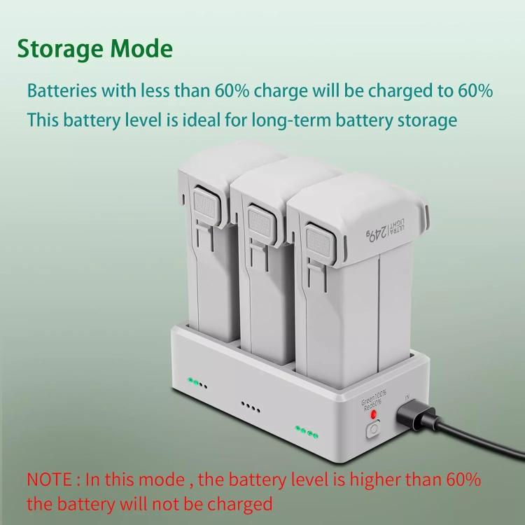 YX 3-Way Battery Charger For DJI Mini 4 Pro/Mini 3/Mini 3 Pro Charging Hub Without Pulg