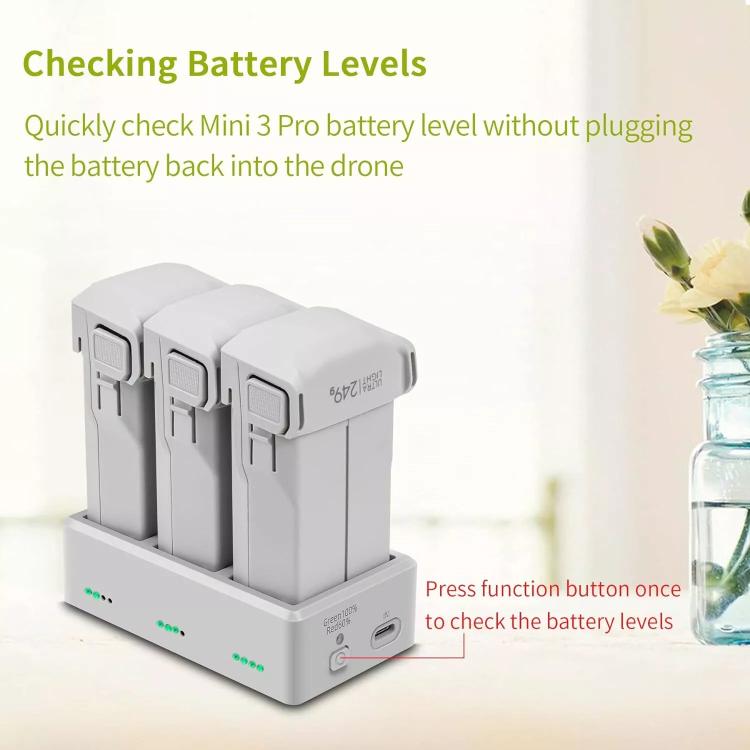 YX 3-Way Battery Charger For DJI Mini 4 Pro/Mini 3/Mini 3 Pro Charging Hub 35W EU Plug