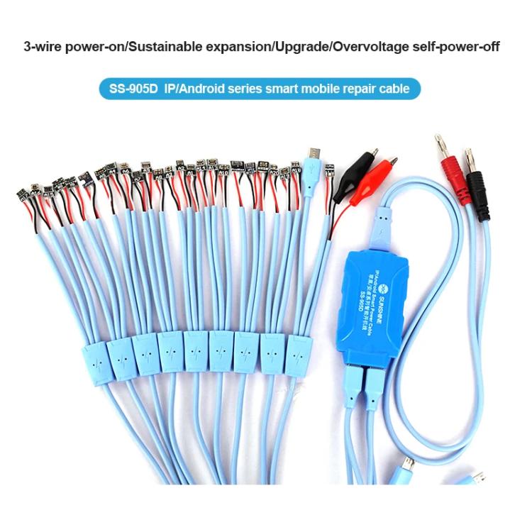 SUNSHINE SS-905D For iPhone / Android Series Power Supply Start-up Cables Mobile Phone Repair Test Cables