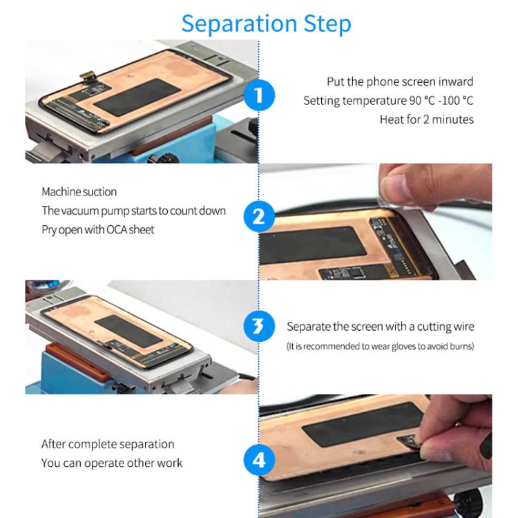 SUNSHINE S-918F Curved Screen 360-Degree Rotation Mobile Phone Screen Separator Screen Removal Heating Table, EU Plug