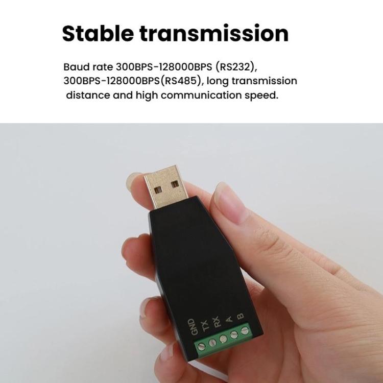AMSAMOTION USB to RS232/485 Converter Adapter for Industrial Automation, PLC, POS - Black