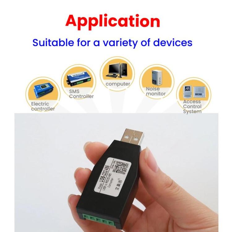 AMSAMOTION USB to RS232/485 Converter Adapter for Industrial Automation, PLC, POS - Black
