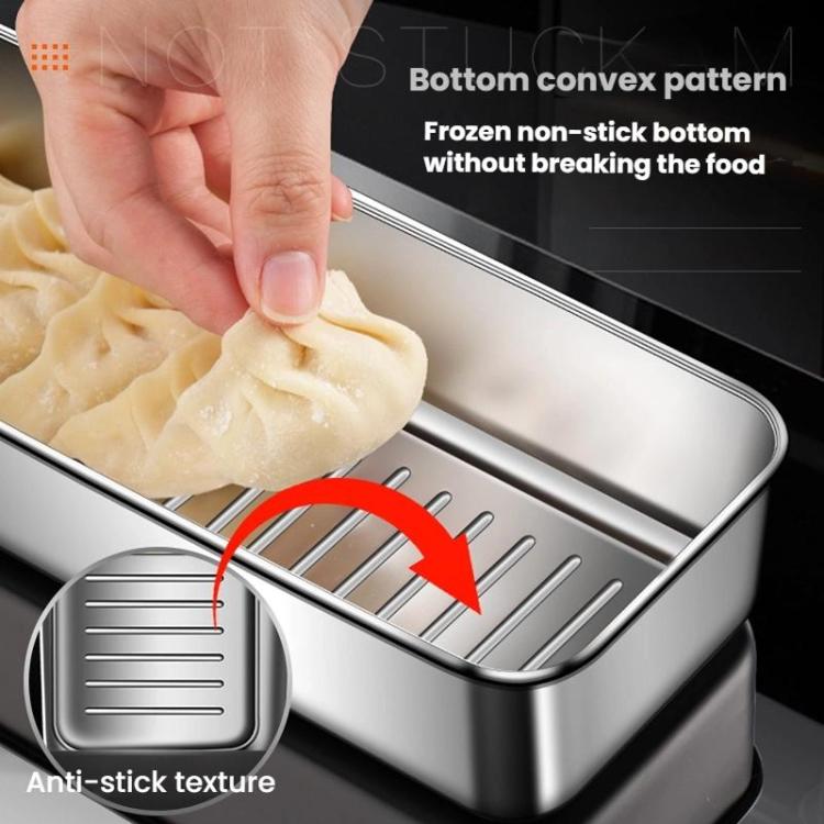 Kacheeg Stainless Steel Slim Rectangular Food Storage Container 304 Narrow Space-Saving Fridge Organizer Box, Style: Sealed