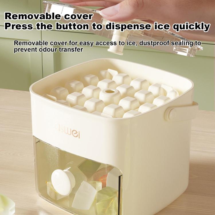 Kacheeg 2-In-1 Double Layer Ice Cube Tray With Storage Container Easy Push Release Mold - White