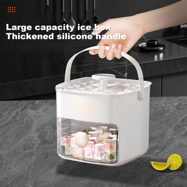 Kacheeg 2-In-1 Double Layer Ice Cube Tray With Storage Container Easy Push Release Mold - White