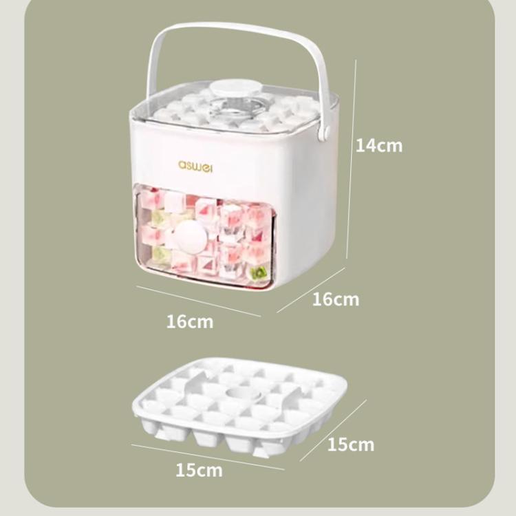 Kacheeg 2-In-1 Double Layer Ice Cube Tray With Storage Container Easy Push Release Mold - White