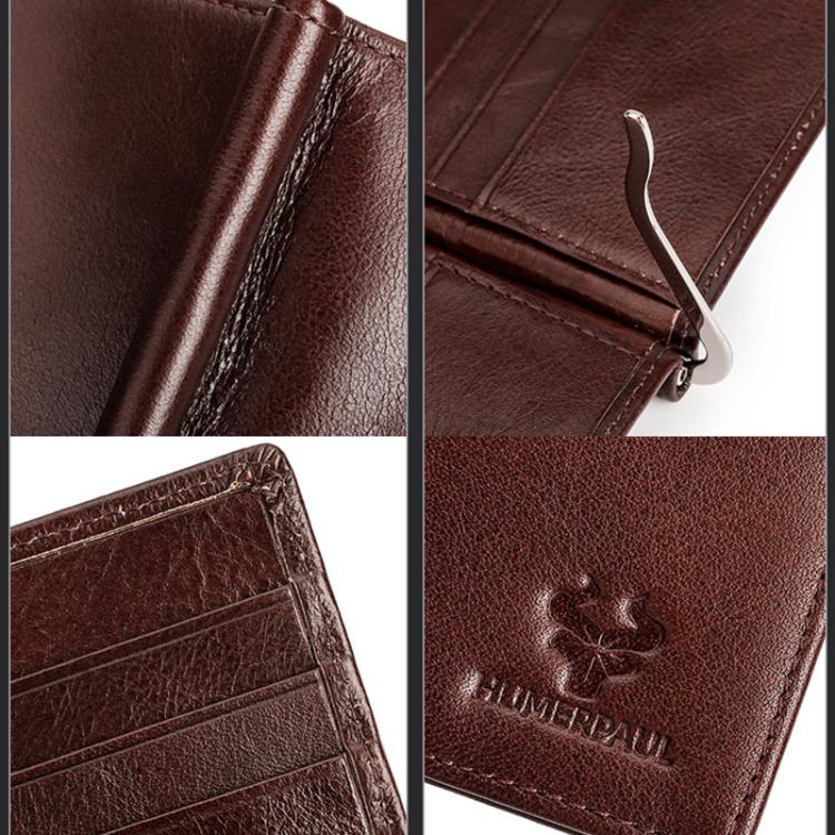 HUMERPAUL BP827 Simple Leather Wallet Lightweight Men Card Holder
