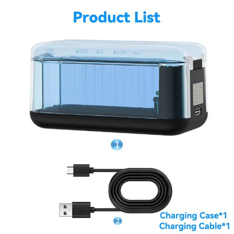 For Insta360 X5 Fast Charger With Digital Display & Dual Charging Case Battery Storage Box - Black