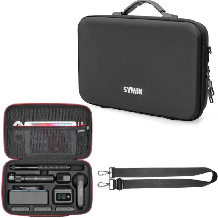 For Insta360 X5 / X4 Camera SYMIK Large Capacity Storage Bag Handbag Messenger Carrying Case - Black