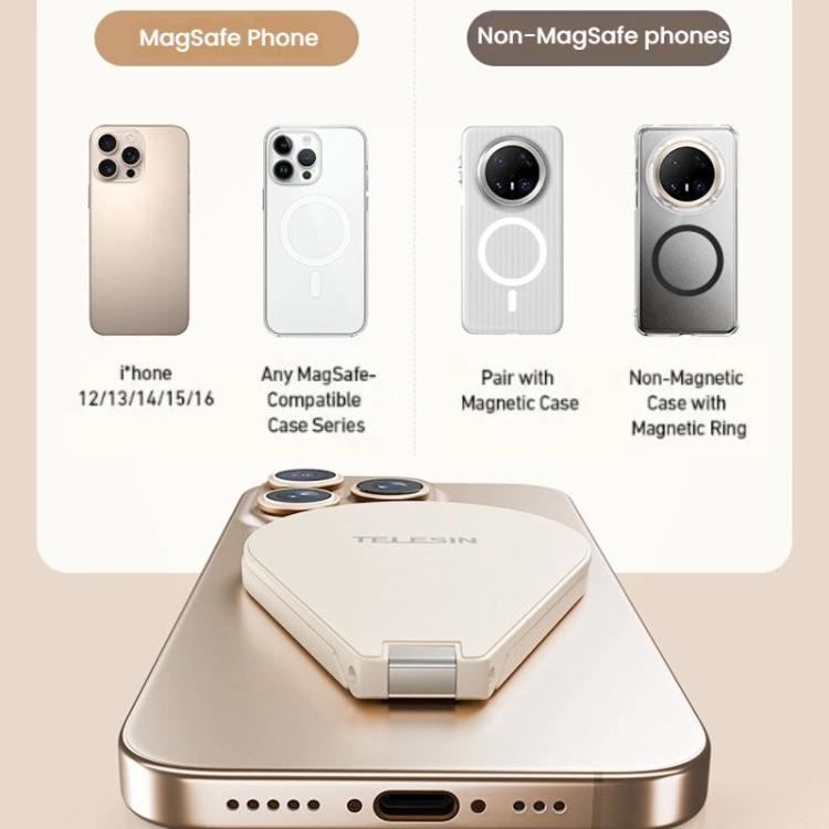 TELESIN P7-RB-02 Waterdrop-shaped Mobile Phone Photography Stand Magsafe Magnetic Selfie Stick