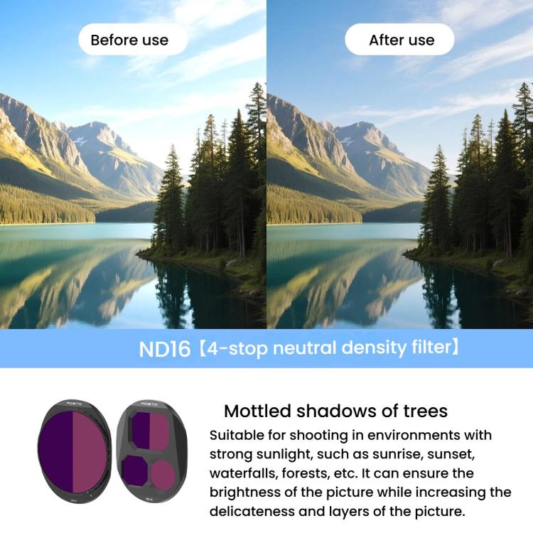 For DJI Mavic 4 Pro RCSTQ Lens Filter, Style: ND16