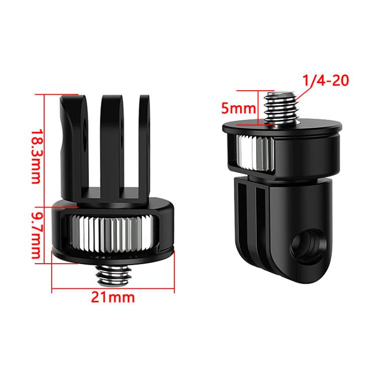 TFSM065 Three-Slot Adapter Camera Cage 360-Degree Rotating Connector Tripod 1/4 Inch Adapter