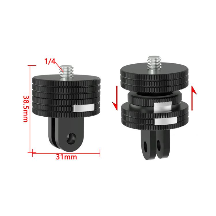 TFSM102 1/4 Male To 2-page Card Slot Action Camera Quick Release Adapter Tripod Accessories