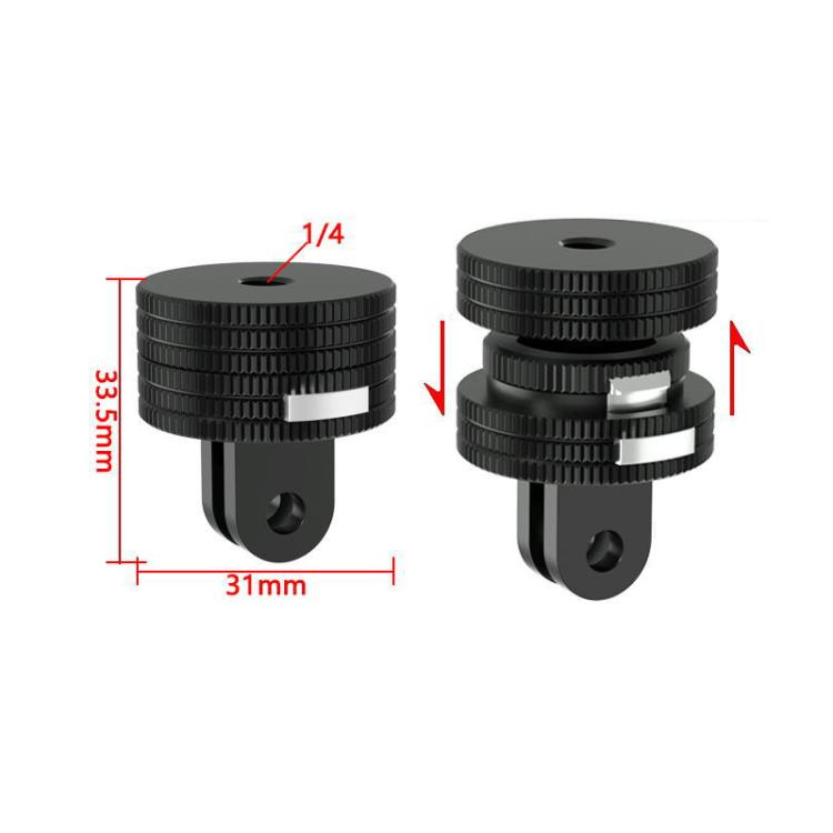 TFSM103 1/4 Female To 2-page Card Slot Action Camera Quick Release Adapter Tripod Accessories
