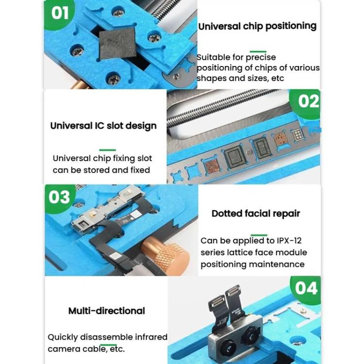 RELIFE SS-601F Motherboard Repair Fixture Dot Matrix Face CPU Hard Drive IC Type Adhesive Removal Dual Track Fixture